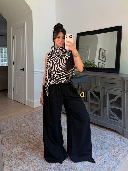 Zebra Fringe Scarp Top