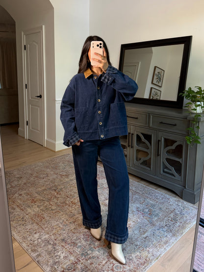 Bailey Corduroy Blue Plaid Jacket