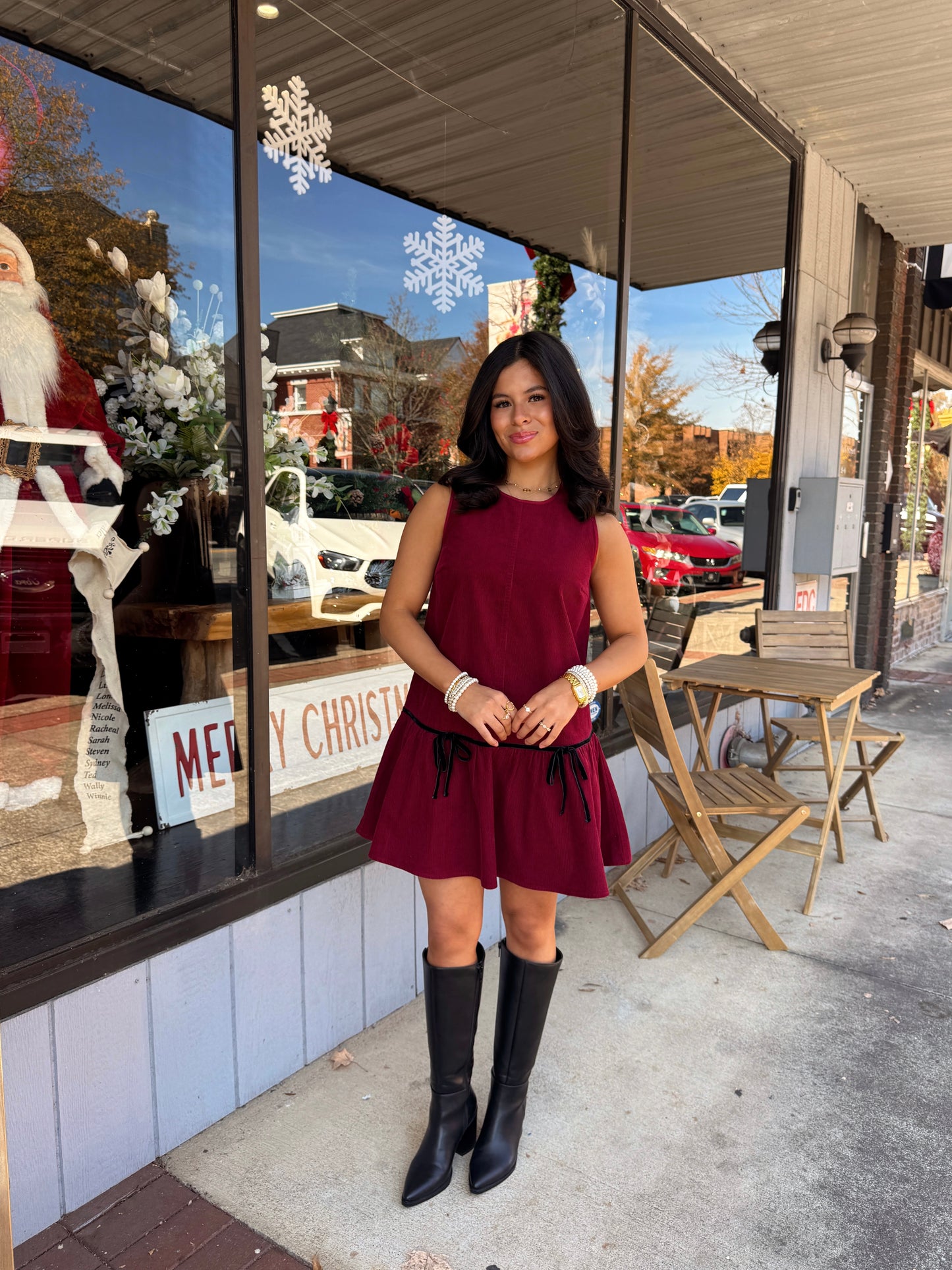 Bowed Up Corduroy Dress