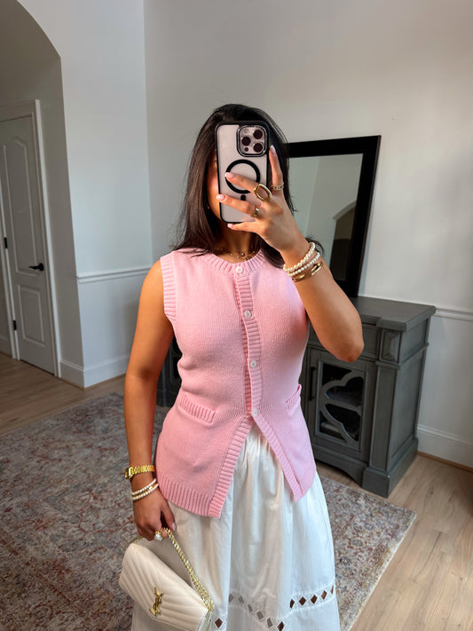 Celeste Knit Button-Up Vest