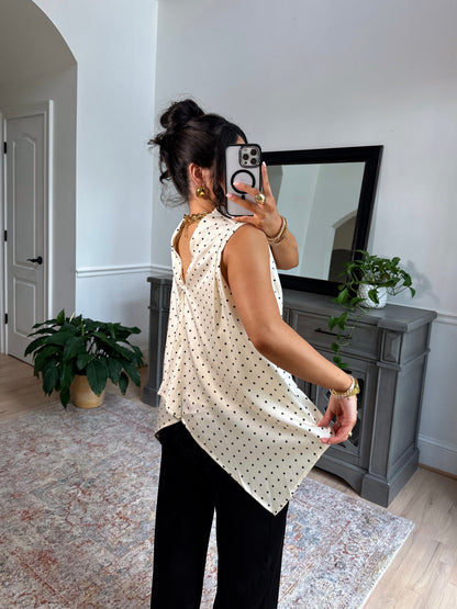 Evening Allure Polka Dot Blouse