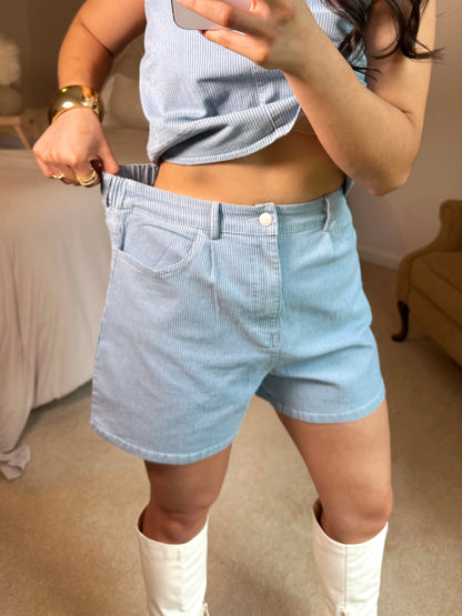 Denim Pinstripe Set