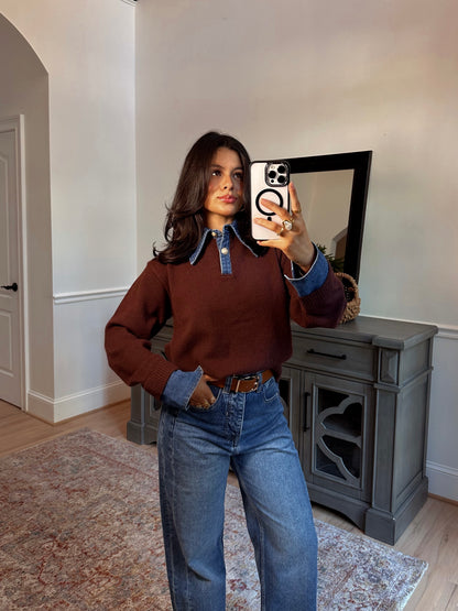 Espresso Couture Polo Denim Knit