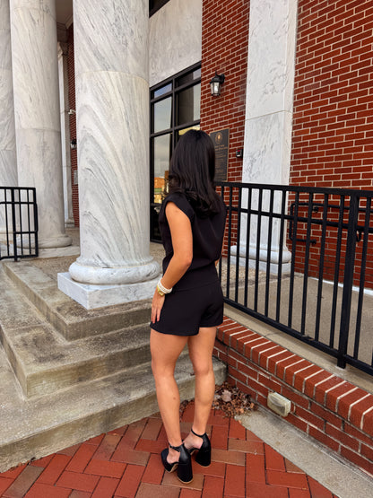 The Signature Black Top & Skort Set