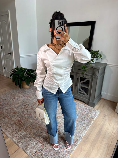 City Girl Structured White Top