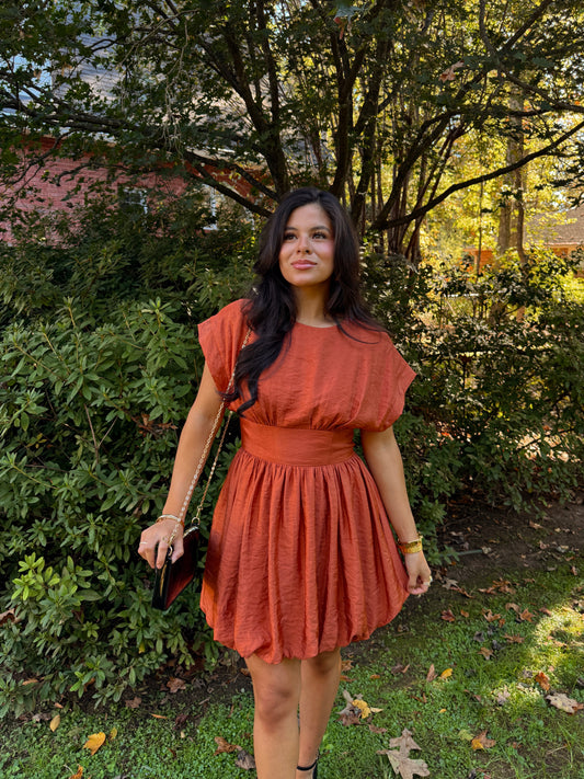 Pumpkin Spice Bubble Dress