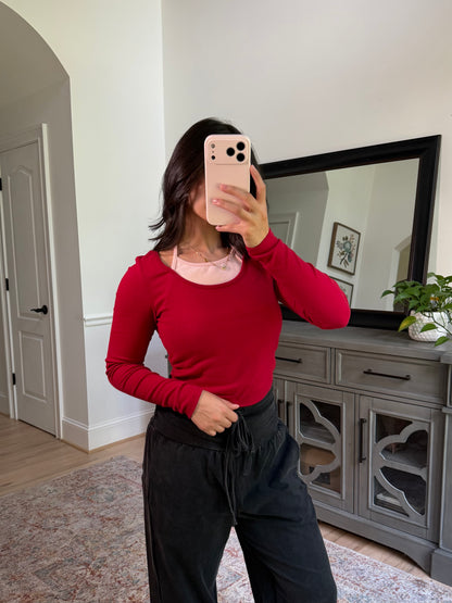 Apple Crisp Layered Top (Red/Pink)