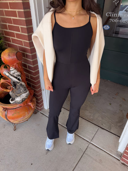 Black Butter Soft Flare Jumpsuit