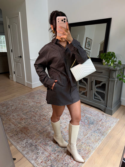 Fifth Avenue Grey Striped Set