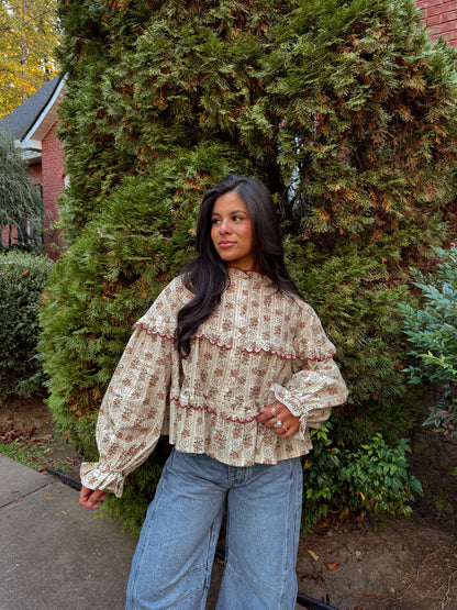 Autumn Aura Button Up Top