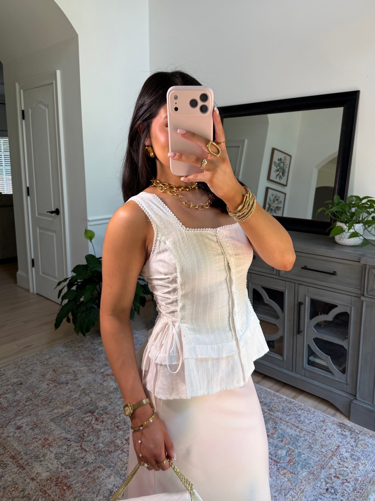 Prairie White Corset Top