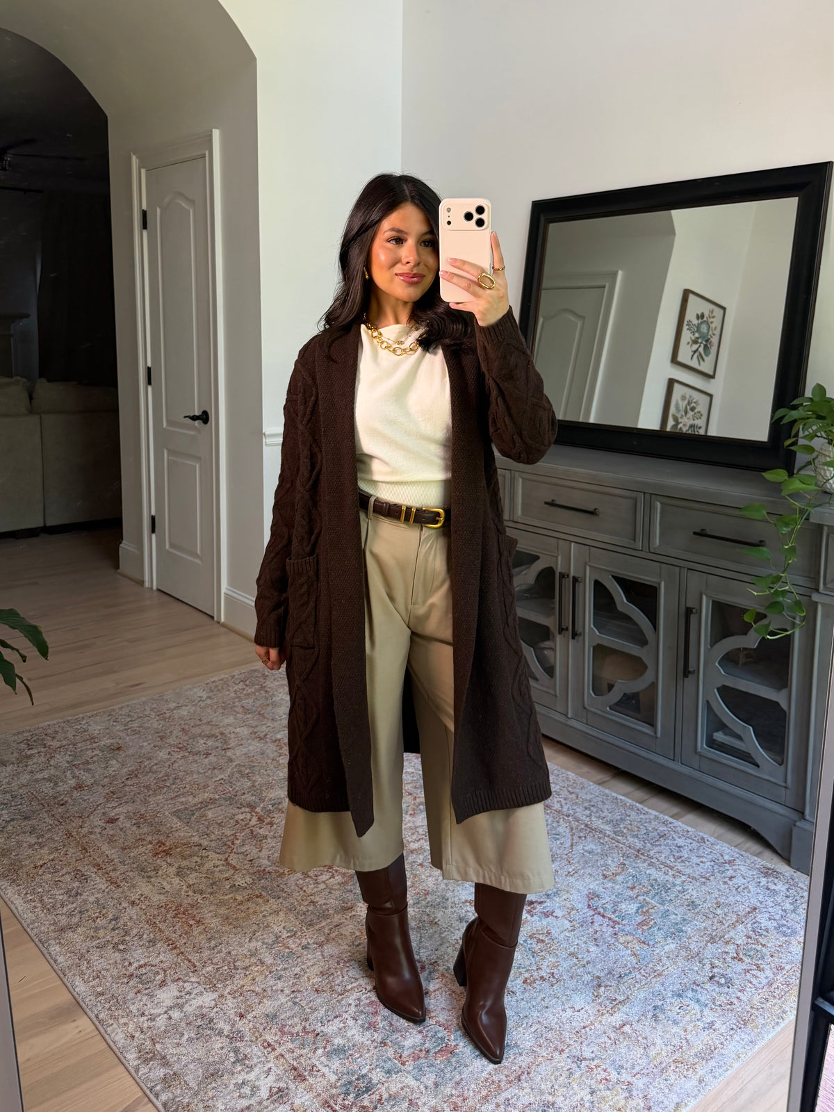 Harvest Brown Knit Cardigan