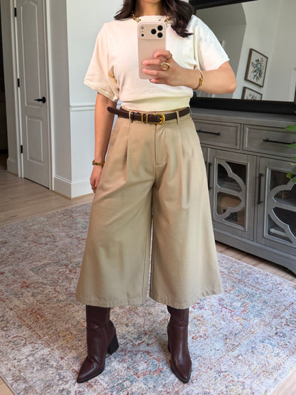 Hadley Khaki Capri Trousers