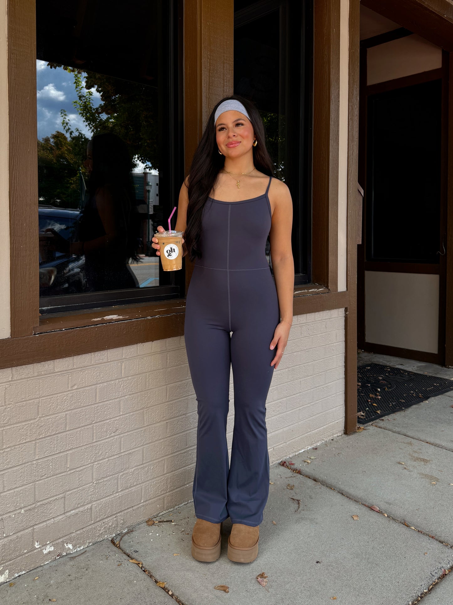 Navy Flare Butter Soft Jumpsuit