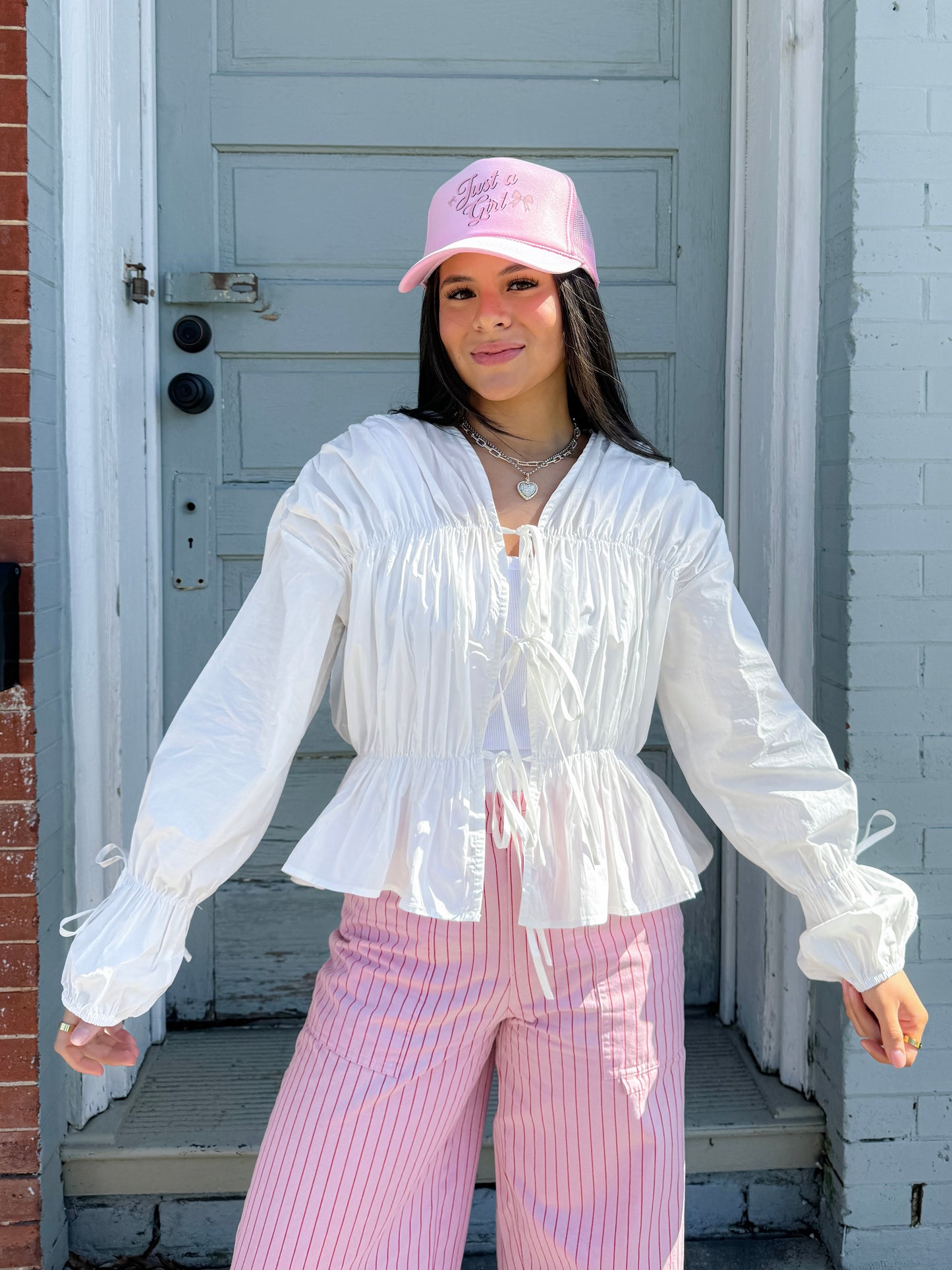 Darling White Ruffle Top