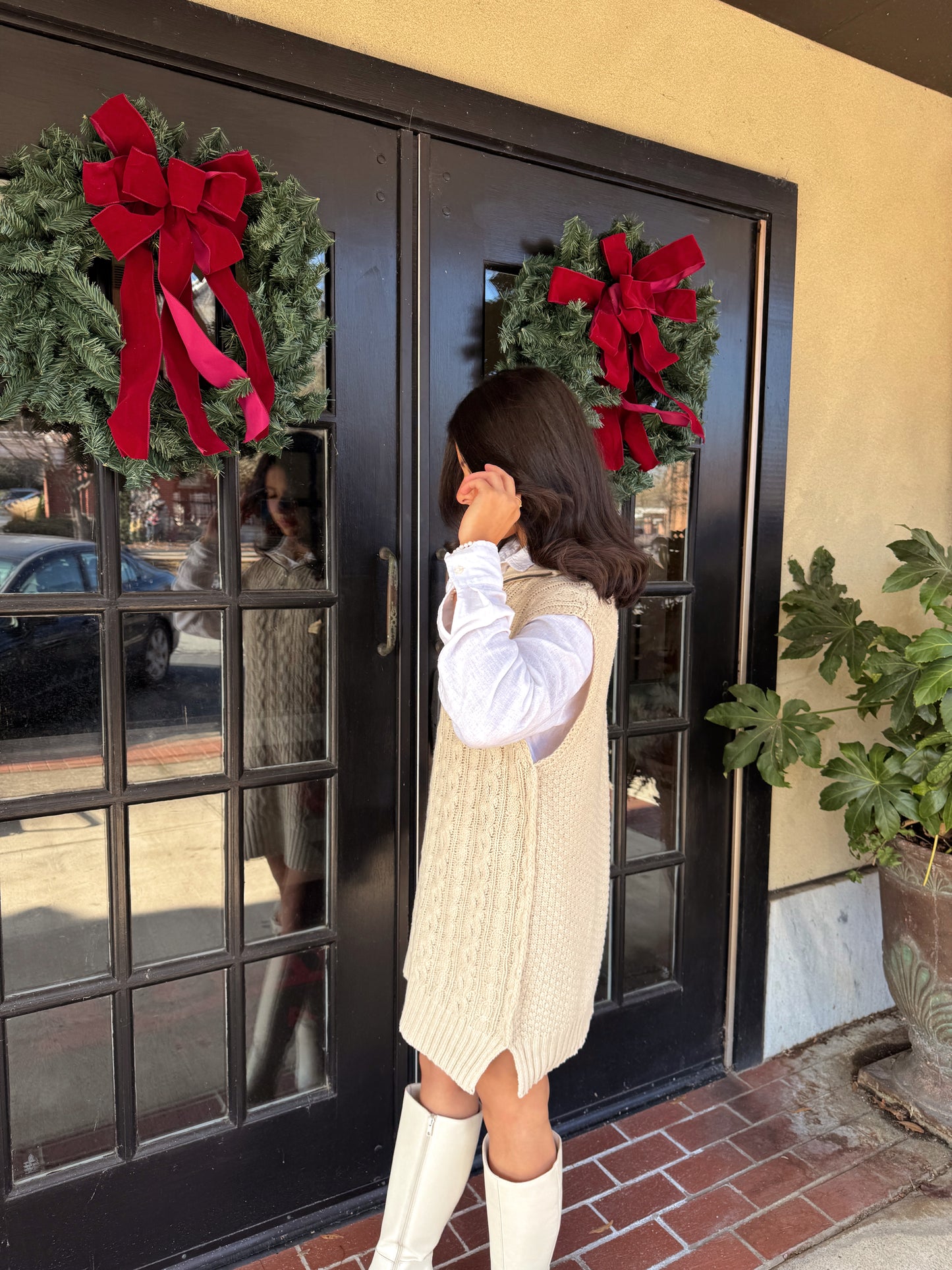 The Madison Cream Knit Vest (Dress / Top)