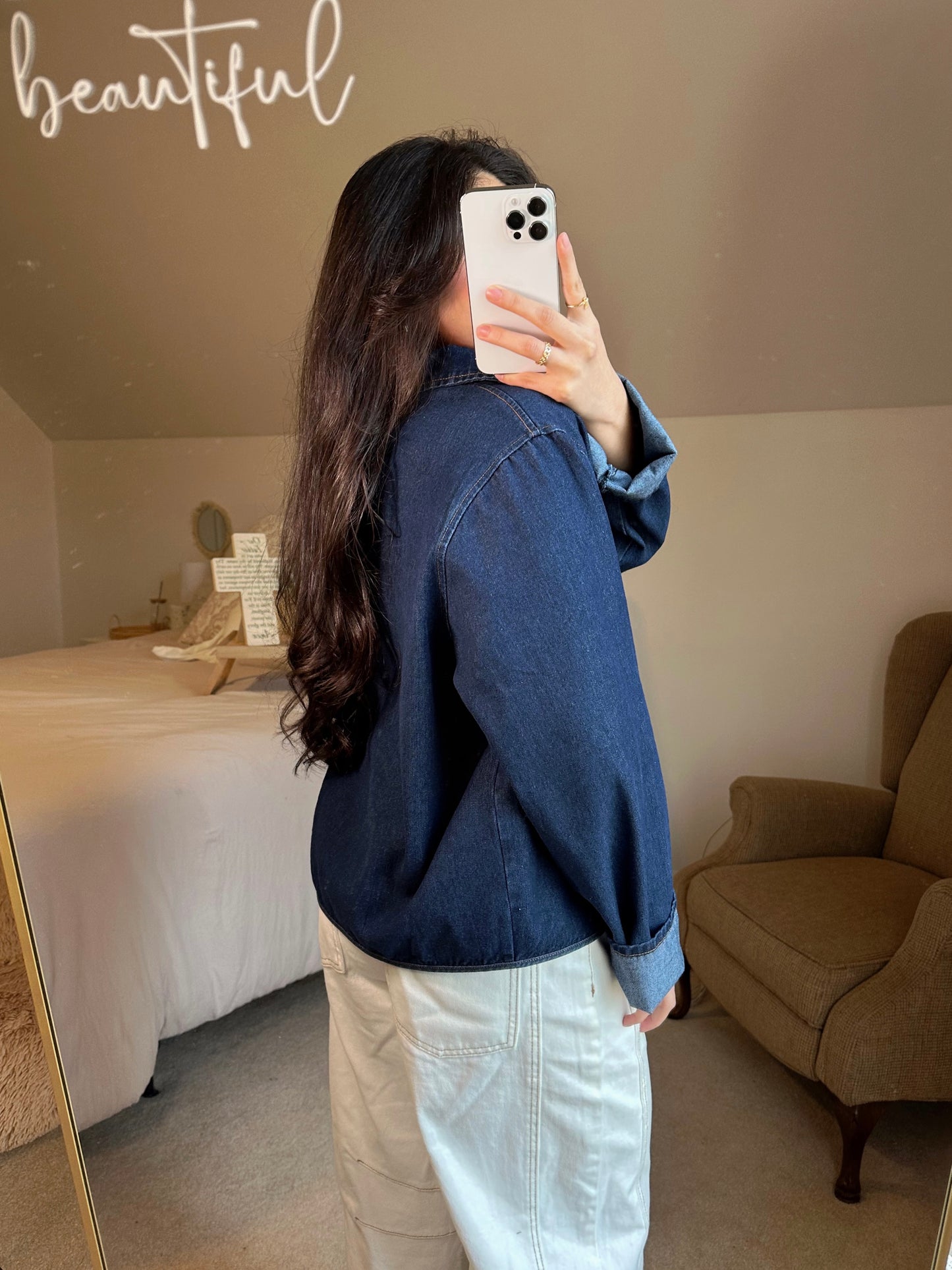 Dark Denim Front Tie Top