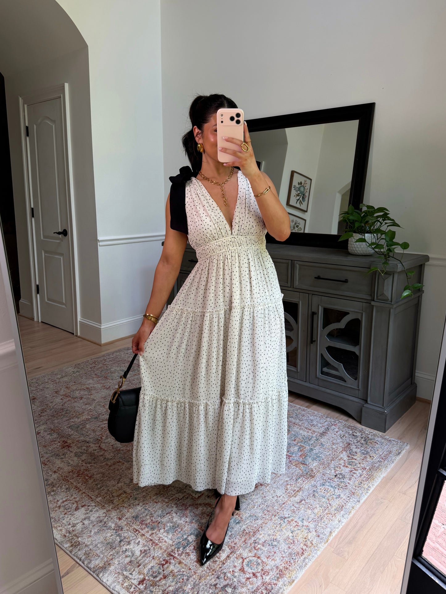 Lovely in Dots Bow Midi Dress
