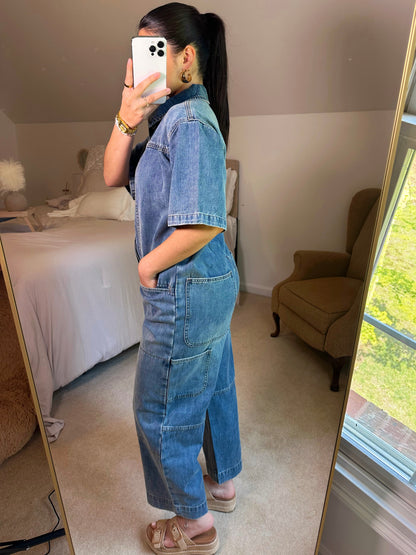 Cargo Oversized Denim Jumpsuit