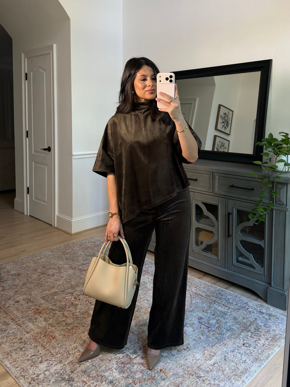 Cynthia Suede Top & Pants Set