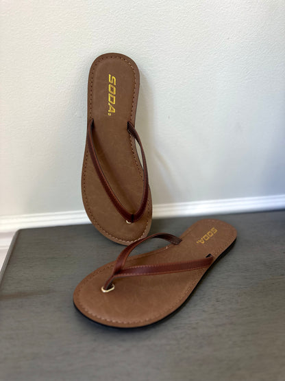 Brown Staple Sandals