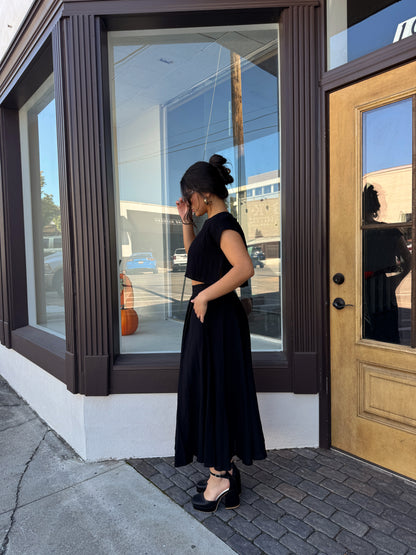 Black Top & Skirt Set