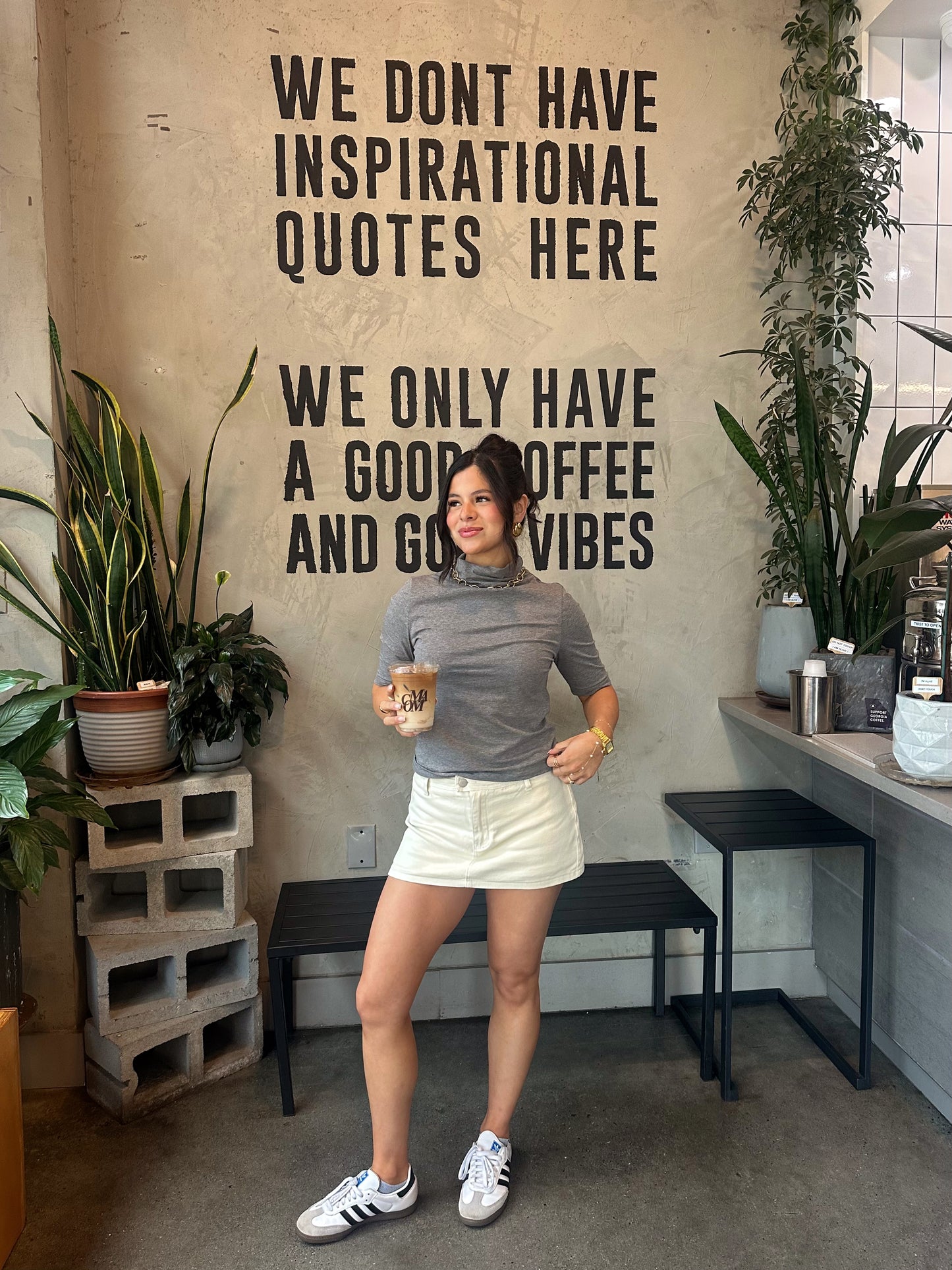 OOTD Cream Denim Mini Skort