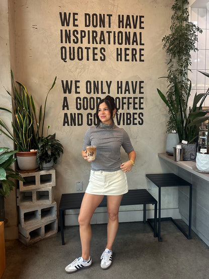 OOTD Cream Denim Mini Skort