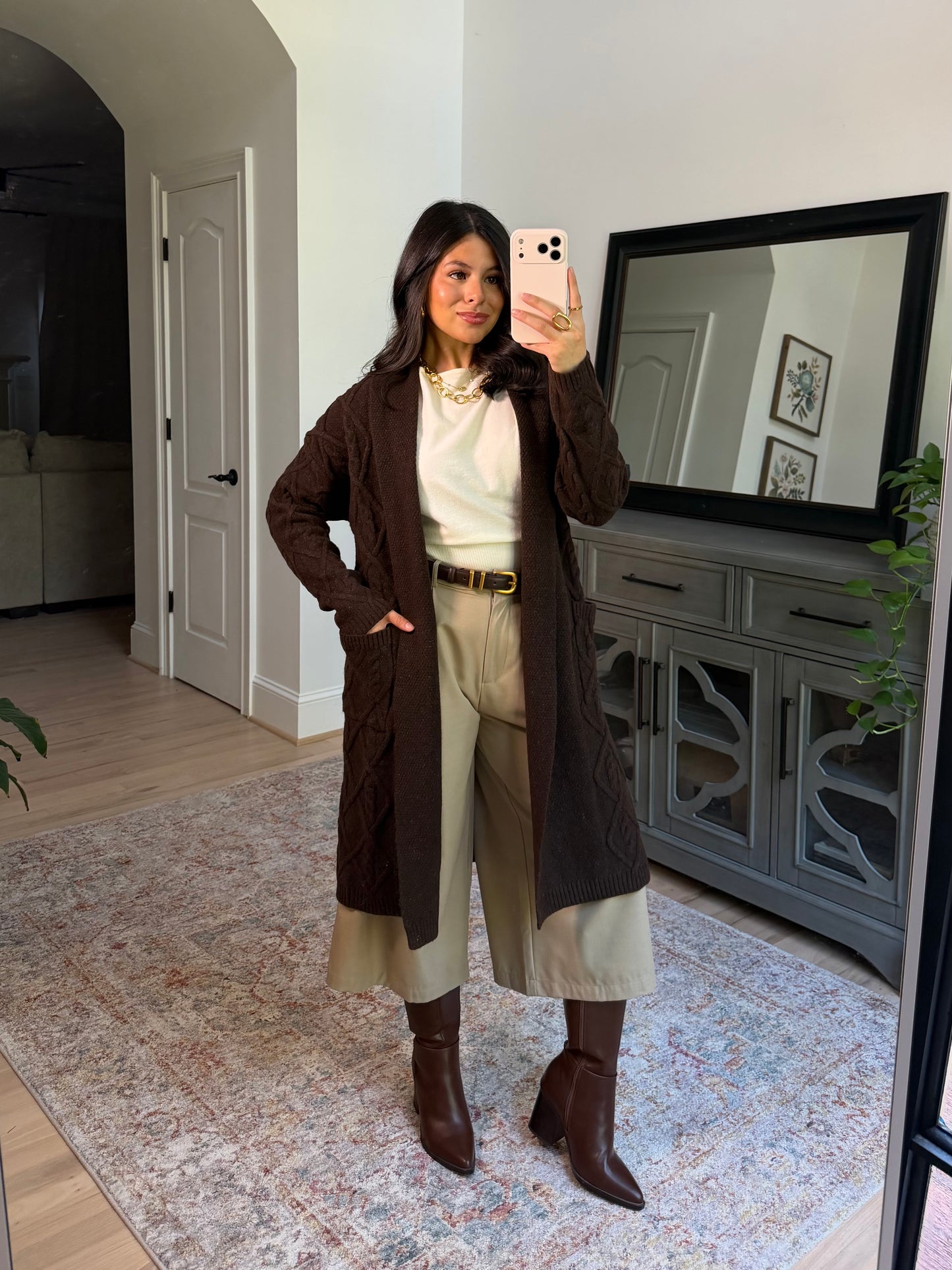 Harvest Brown Knit Cardigan
