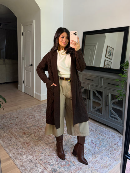 Harvest Brown Knit Cardigan