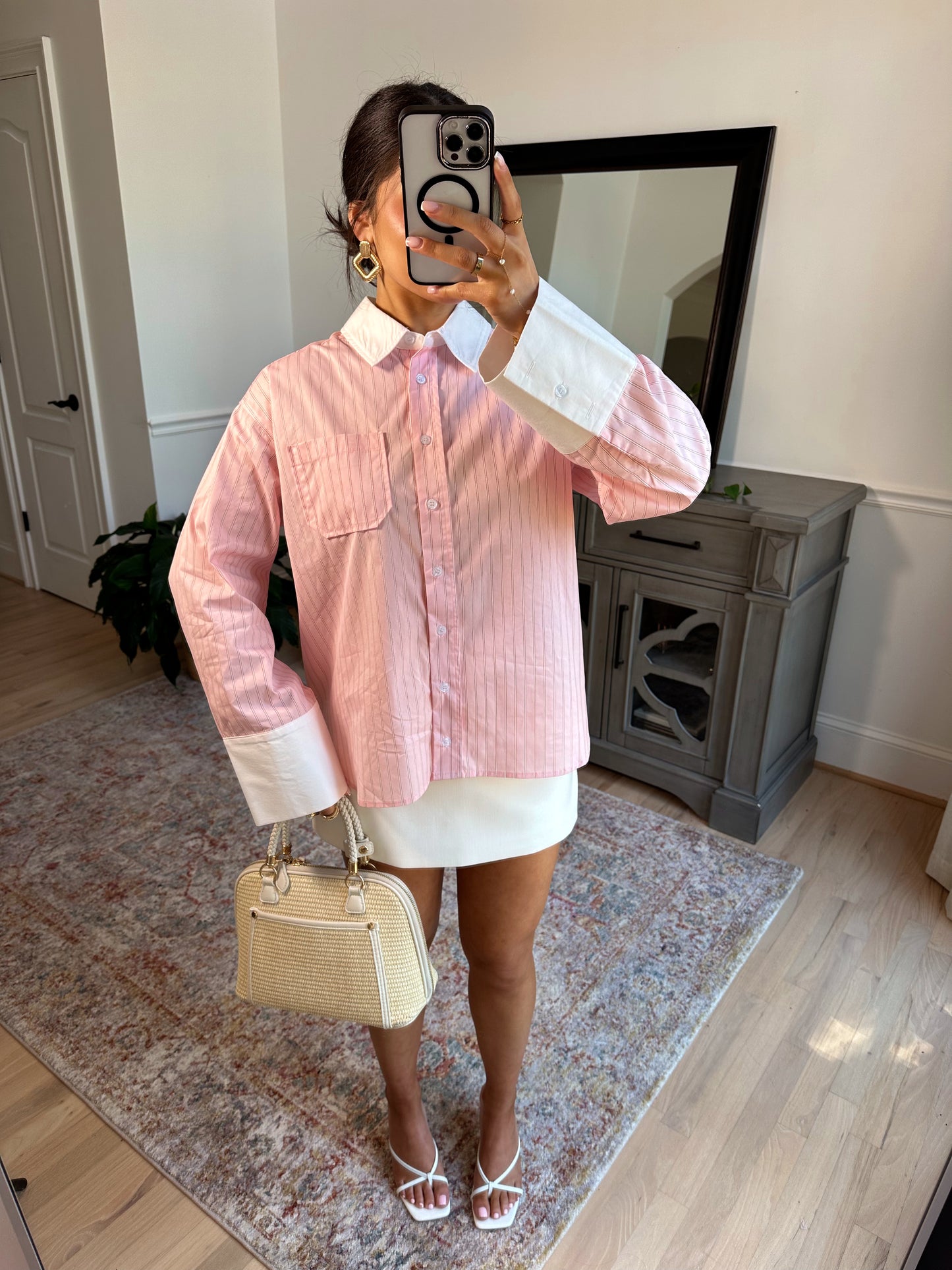 Palma Blush Button Up Top
