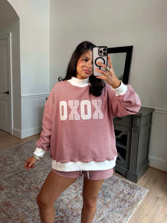 XOXO Mockneck Striped Set