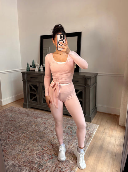 Baby Pink Active Wrap Top