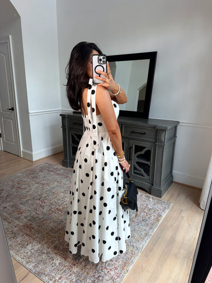 Parisian Polka Dot Midi Dress