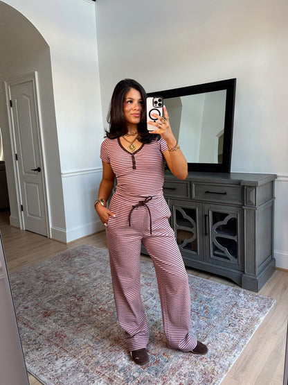 Cocoa Blush Striped Set