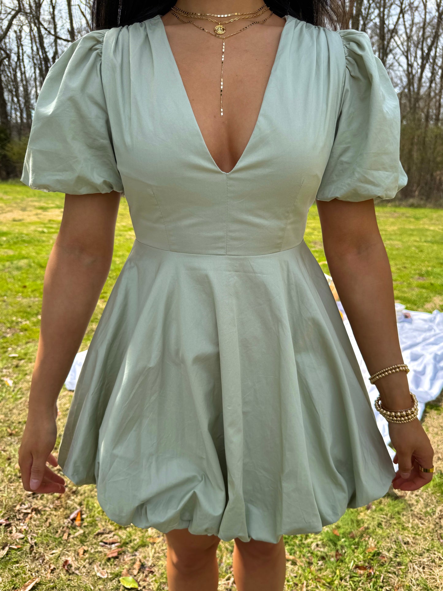 Sage Bubble Dress