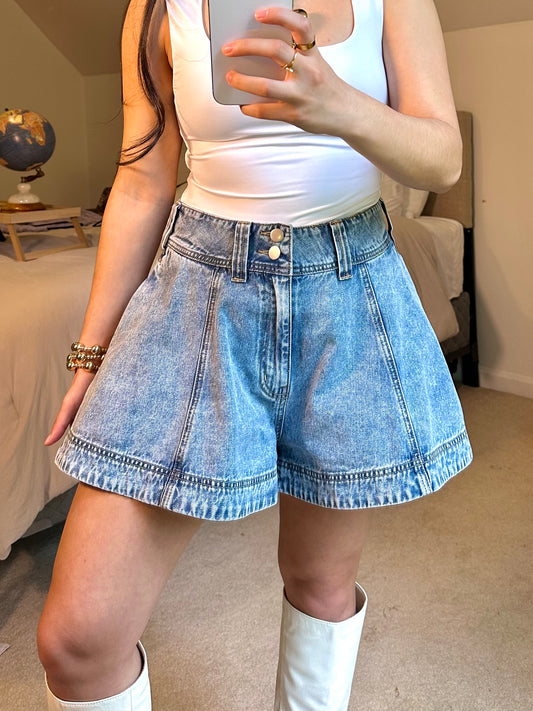 Flare Oversized Denim Shorts