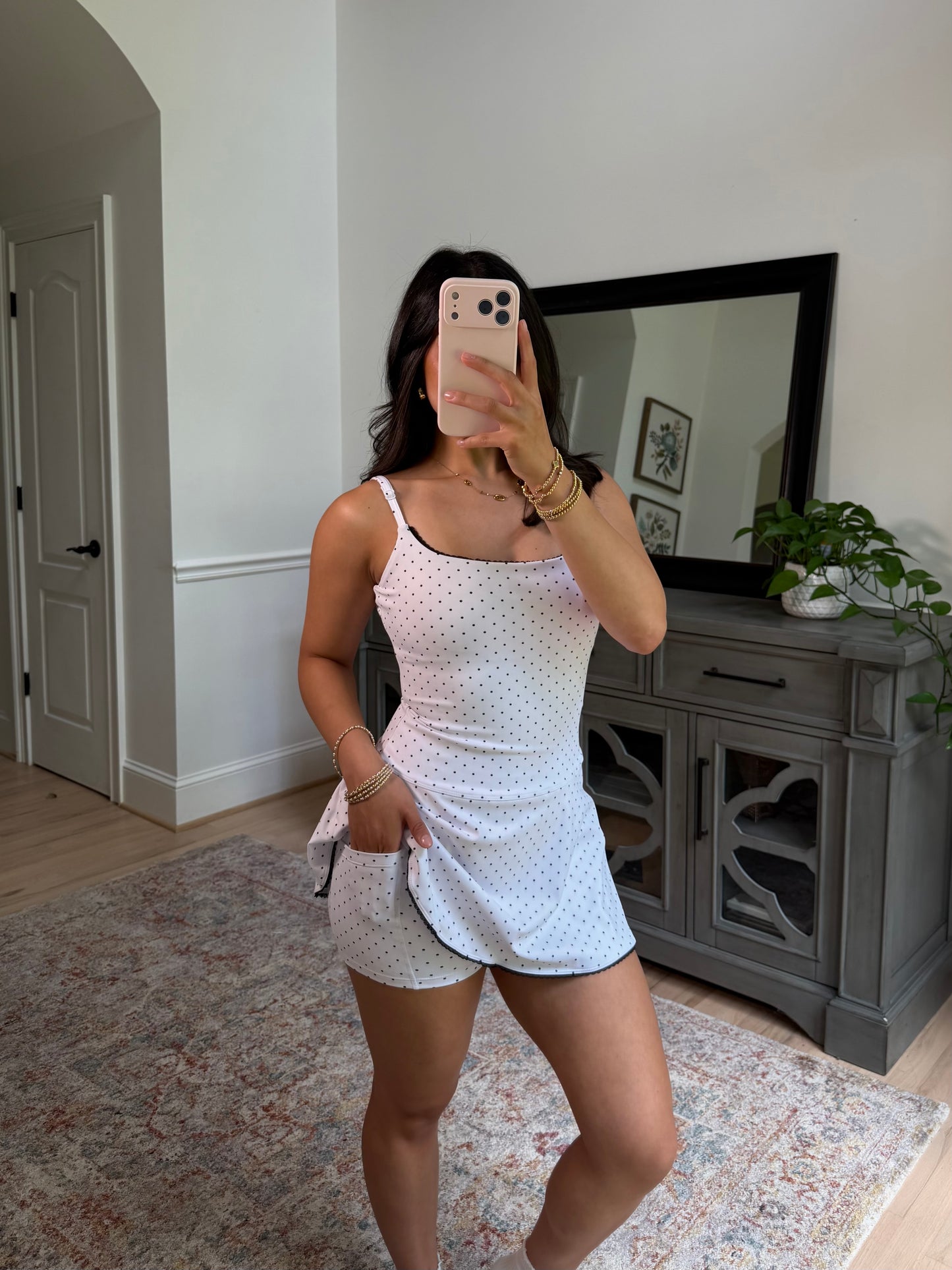Polka Dot Active Romper Dress