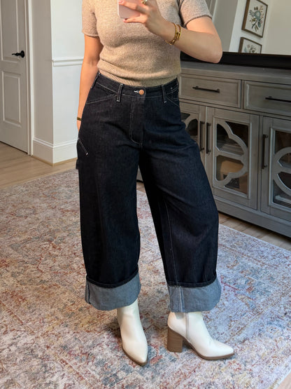 Cynthia Cargo Dark Denim Jeans