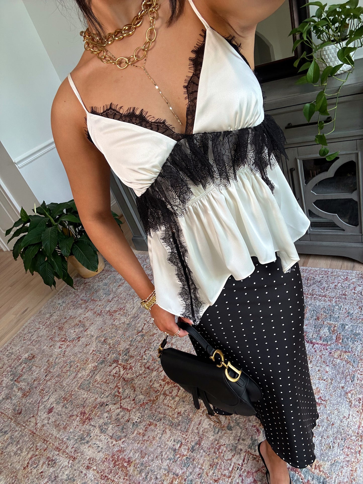 Soft Edge Satin Lace Top