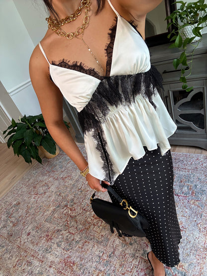 Soft Edge Satin Lace Top