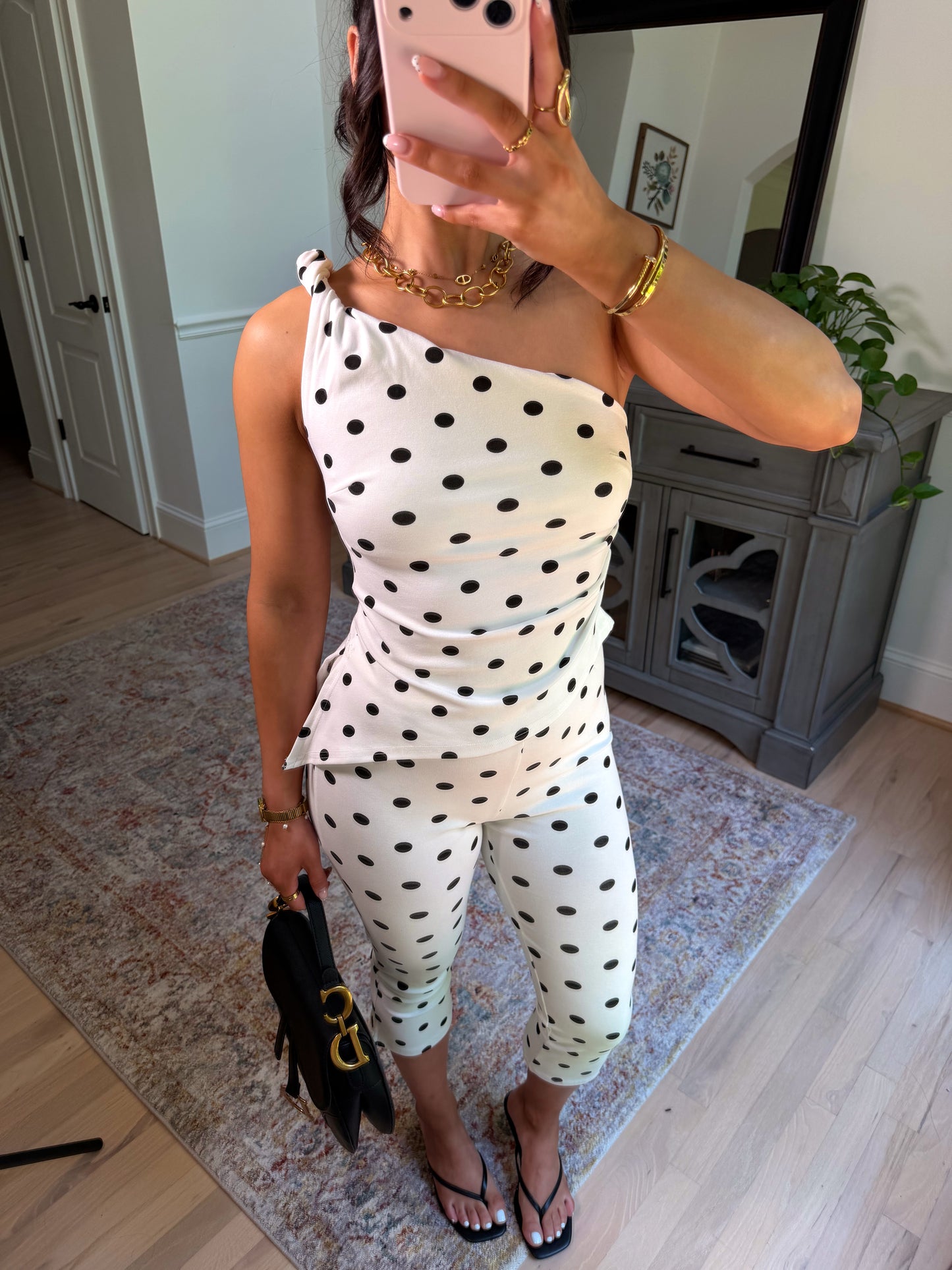 Main Character Polka Dot Capri Set