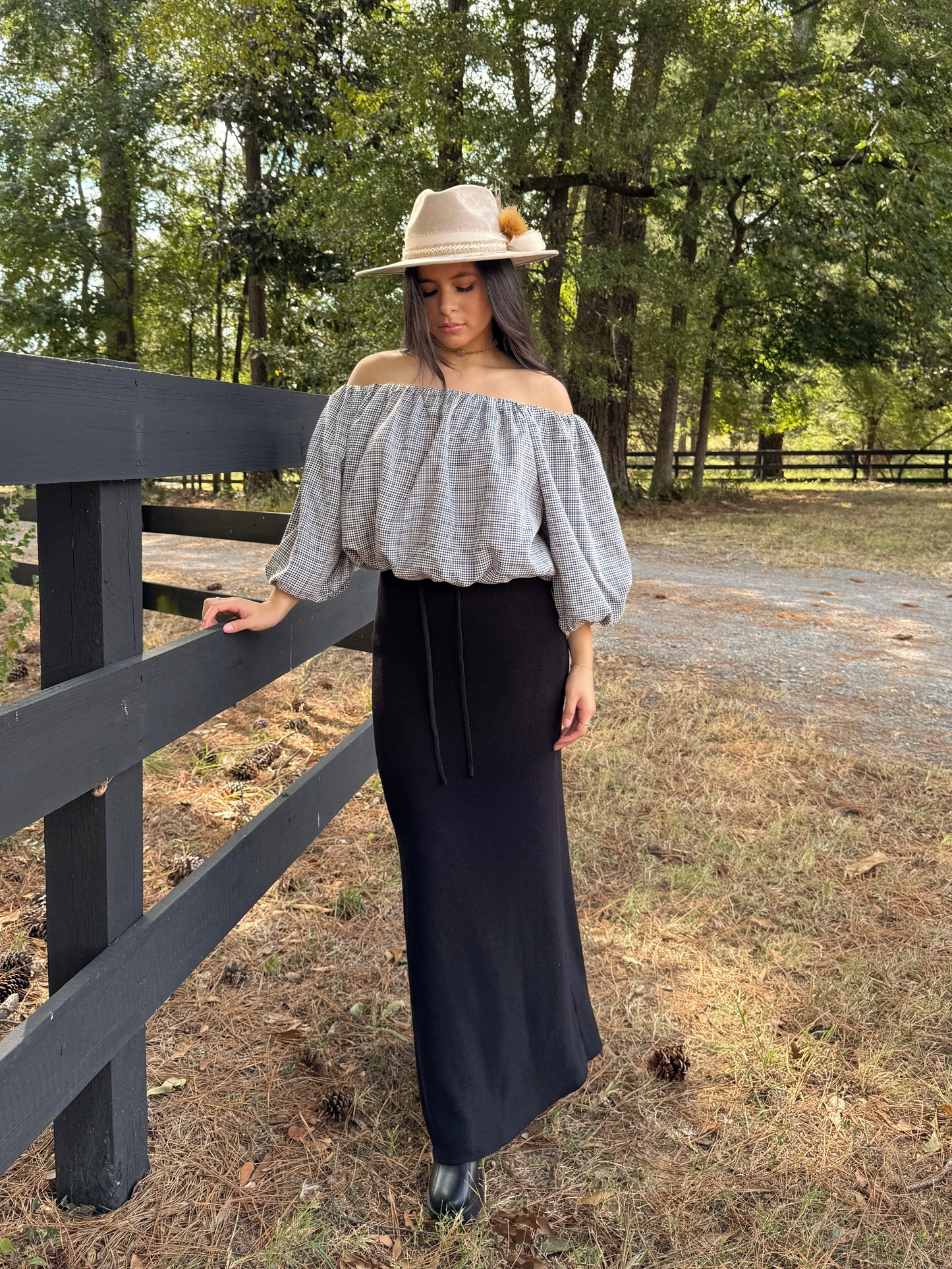 Black & White Plaid Top