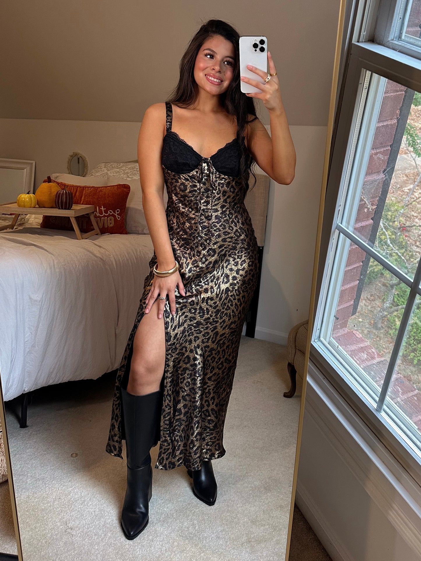 Black Lace Shimmer Leopard Dress