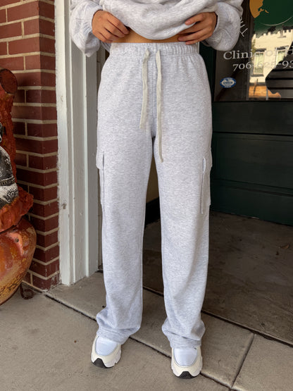 Heather Grey Quarter Zip & Cargo Pant Set
