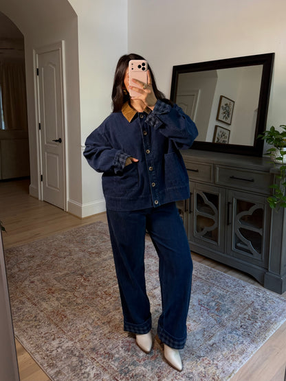 Bailey Corduroy Blue Plaid Jacket