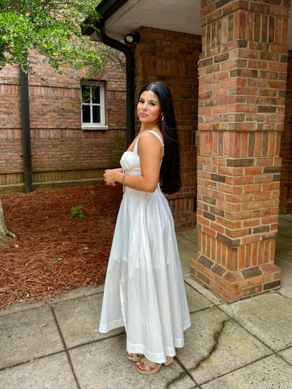 White Corset Midi Dress