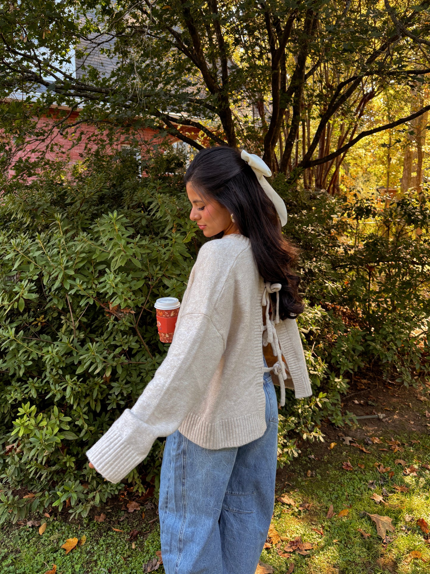 Crisp Evenings Bow Sweater