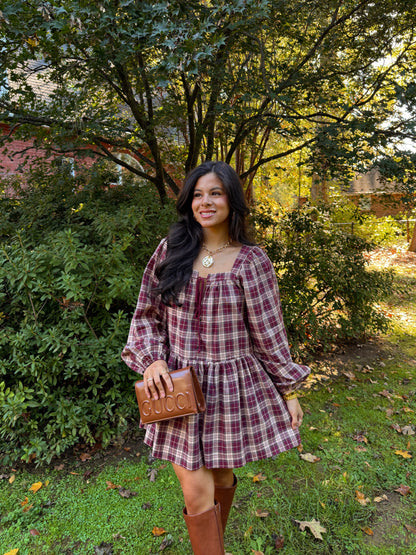 Cranberry Crush Plaid Dress