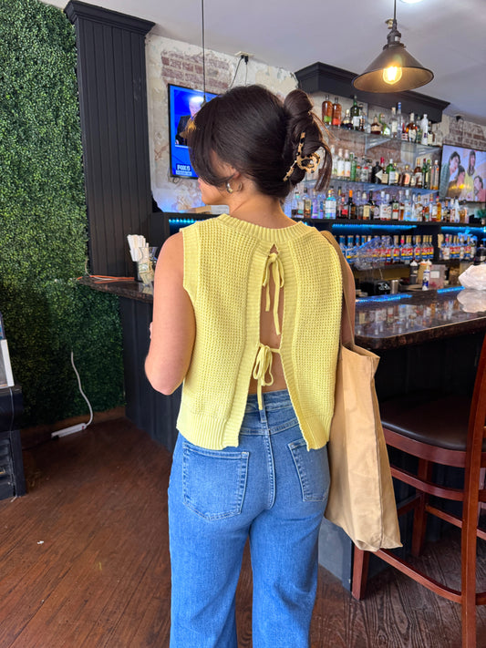 Sunshine Open Back Knit Top